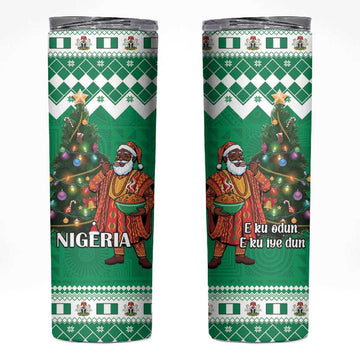 Afro Christmas in Nigeria Skinny Tumbler Eku Odun Eku IyeDun LT15