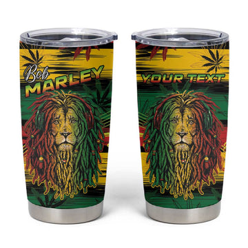 Personalised Rastafarian Lion Tumbler Cup Cannabis Leaf Pattern LT15