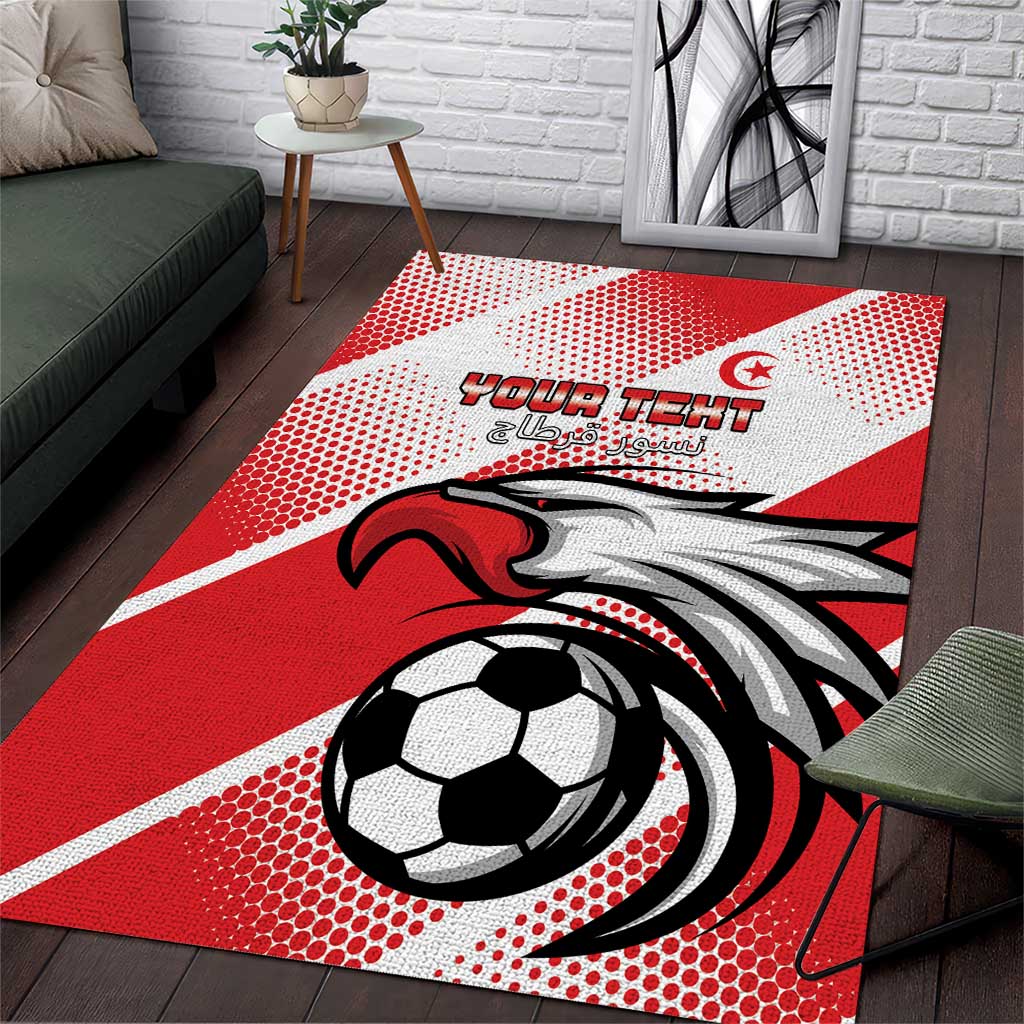 Custom Tunisia Football Area Rug Go Eagles of Carthage LT15