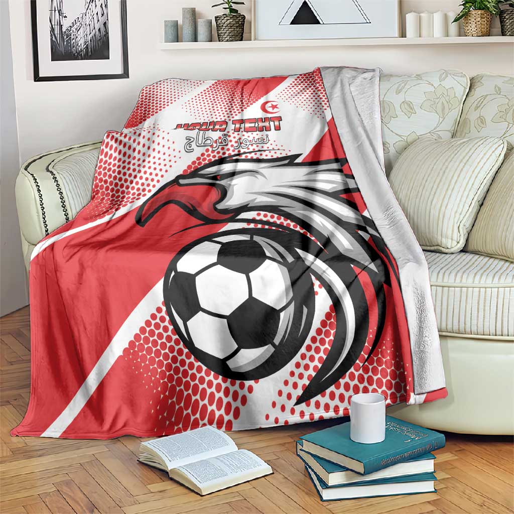 Custom Tunisia Football Blanket Go Eagles of Carthage LT15