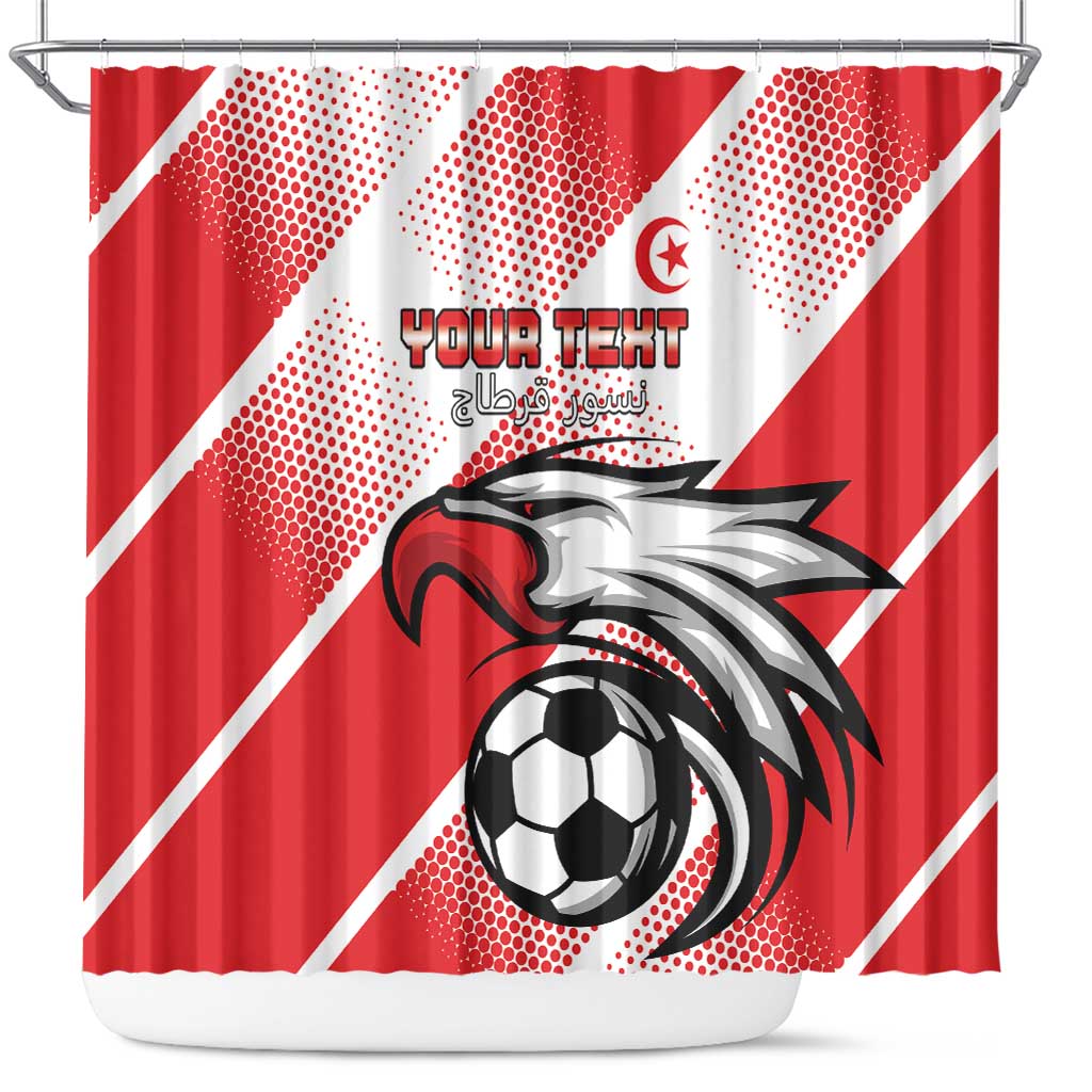 Custom Tunisia Football Shower Curtain Eagle Mascot - Sporty Style LT15