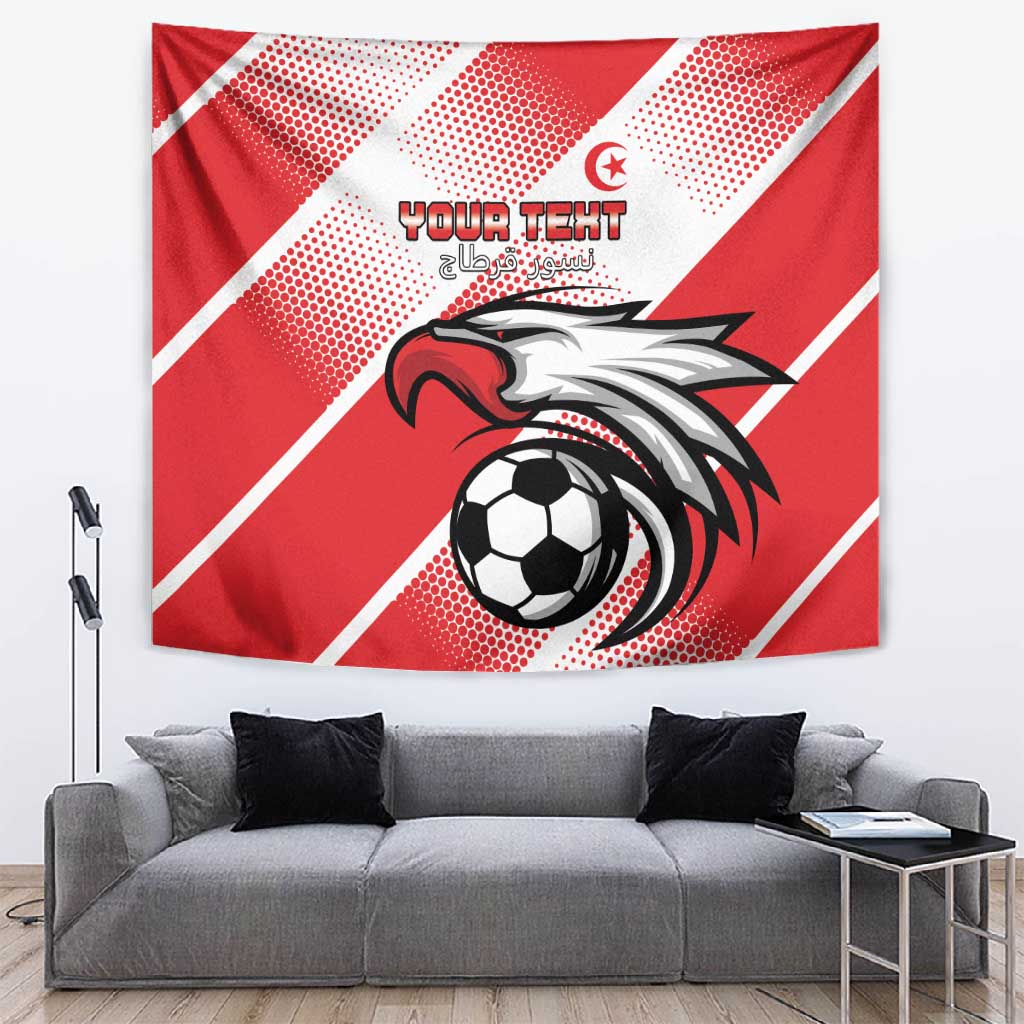 Custom Tunisia Football Tapestry Go Eagles of Carthage LT15