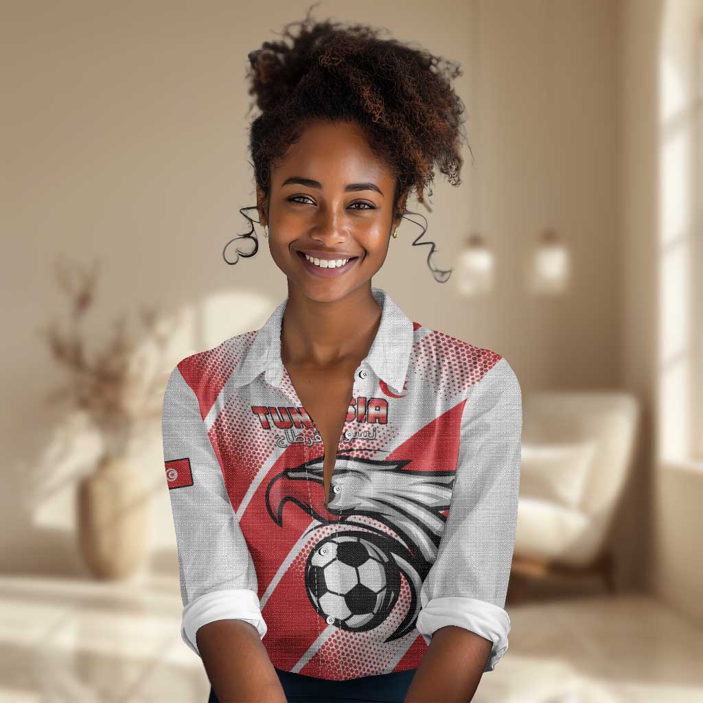 Custom Tunisia Football Women Casual Shirt Go Eagles of Carthage LT15