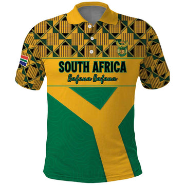 Custom South Africa Soccer Polo Shirt Go Champions LT15