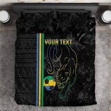 Custom Gabon Football Bedding Set Go Champions - Black Ver LT15