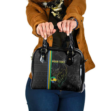 Custom Gabon Football Shoulder Handbag Go Les Pantheres - Black Ver LT15