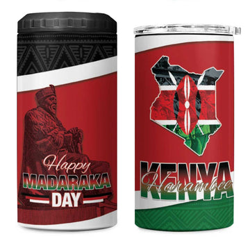 Kenya Madaraka Day 4 in 1 Can Cooler Tumbler Jomo Kenyatta With Map LT15
