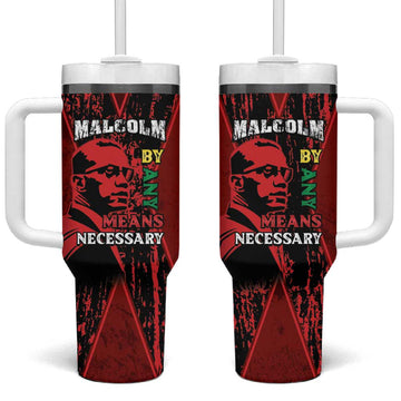 Malcolm X By Any Means Necessary Tumbler With Handle Retro Style LT15