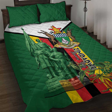 Zimbabwe Heroes' Day Quilt Bed Set Nyika yeZimbabwe Monument - Coat Of Arms LT15