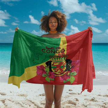 Personalized Congo-Brazzaville National Day Sarong Coat Of Arms With Map LT15