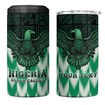 Custom Nigeria Football 4 in 1 Can Cooler Tumbler African Pattern LT15