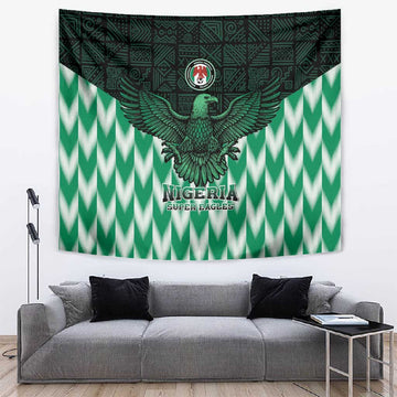 Custom Nigeria Football Tapestry African Pattern LT15