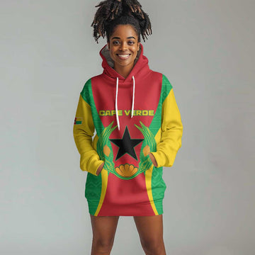 Personalised Afro Cape Verde (1975-1992) Hoodie Dress Mix African Pattern LT15