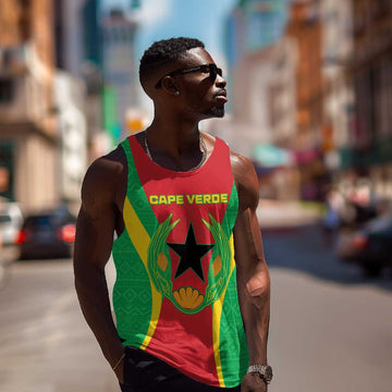 Personalised Afro Cape Verde (1975-1992) Men Tank Top Mix African Pattern LT15