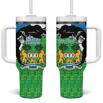 Personalised Afro Sierra Leone Tumbler With Handle Chimpanzee Mix African Pattern LT15