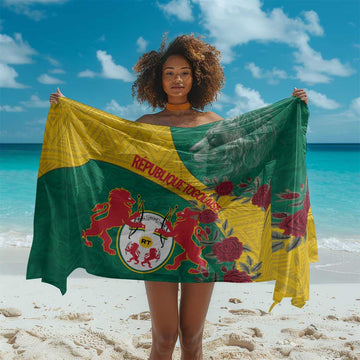 Personalised Togo Sarong Coat Of Arms - African Mix Rose Pattern LT15