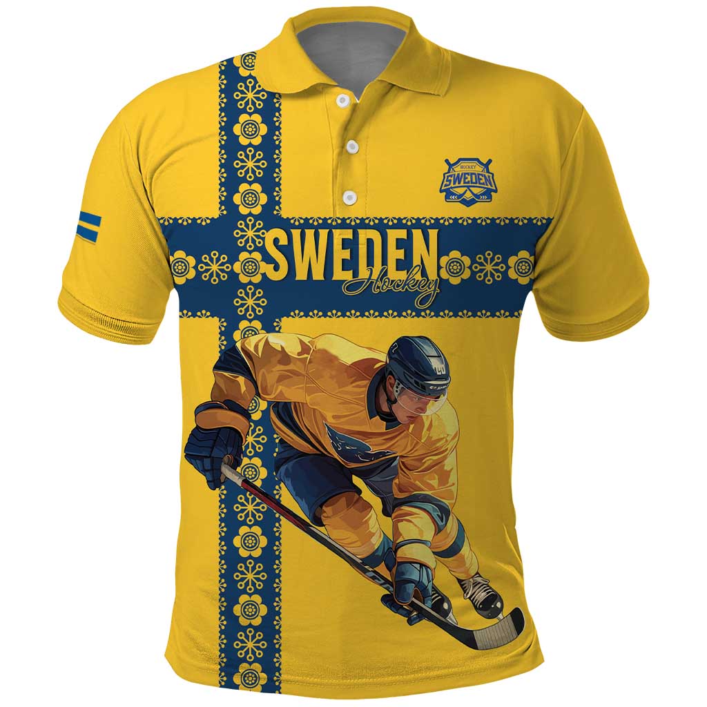 Custom Sweden Ice Hockey Polo Shirt Go Tre Kronor LT15