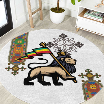 Ethiopia Saba Kemis Round Carpet Lion Of Judah LT15