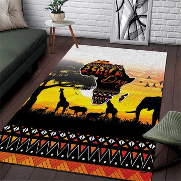 Africa Day Area Rug Safari With Map - African Pattern LT15