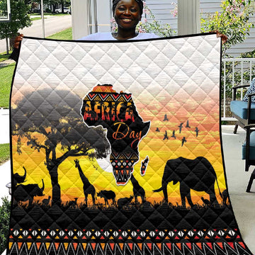 Africa Day Quilt Safari With Map - African Pattern LT15