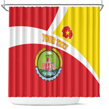 Personalized Ethiopia Amhara Region Shower Curtain Coat Of Arms With Map LT15