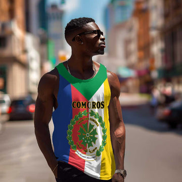 Comoros Coat Of Arms Flag Style Men Tank Top LT15