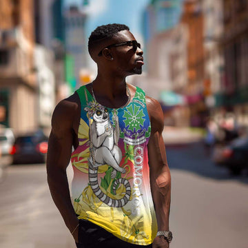Comoros Men Tank Top Mongoose Lemur With Ylang Ylang LT15