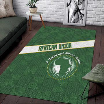 African Union Day Area Rug Emblem With Kente Pattern LT15