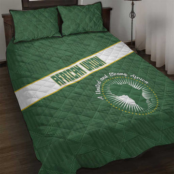 African Union Day Quilt Bed Set Emblem With Kente Pattern LT15