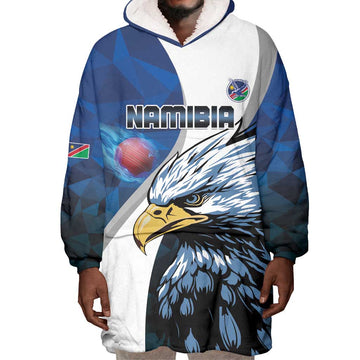 Custom Afro Namibia Cricket Wearable Blanket Hoodie Go Eagles LT15