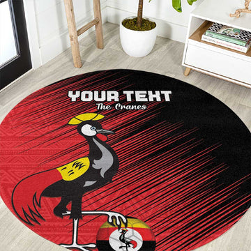 Uganda Football Custom Round Carpet African Pattern Mix Grunge Style - Red Color LT15