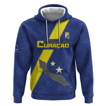 Custom Curacao Football Hoodie Go La Familia Azul LT15