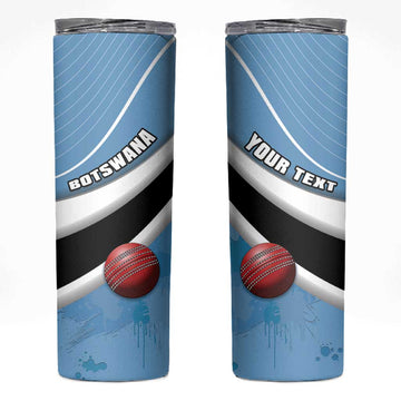 Custom Botswana Cricket Skinny Tumbler Go Champions Baggy Blues LT15