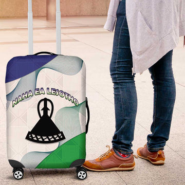 Lesotho Luggage Cover Coat Of Arms With Kente Pattern LT15