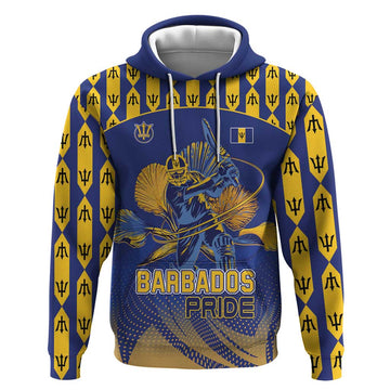 Custom Barbados Pride Cricket Hoodie Dwarf Poinciana Flower Sporty Style LT15