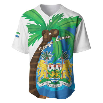 Personalised Afro Sierra Leone Baseball Jersey Coat Of Arms With Flag Map LT15