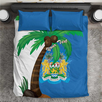 Personalised Afro Sierra Leone Bedding Set Coat Of Arms With Flag Map LT15