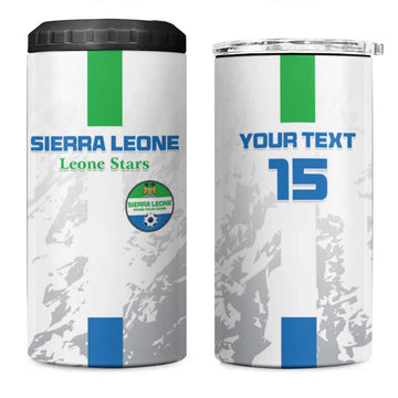Custom Sierra Leone Football 4 in 1 Can Cooler Tumbler Grunge Style LT15