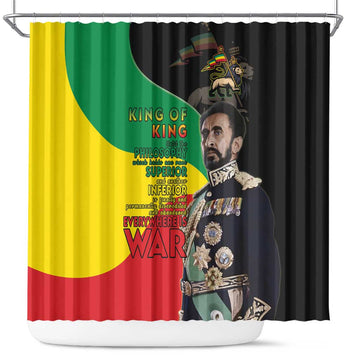 Haile Selassie Shower Curtain Lion Of Judah Ethiopia Rastafari LT15