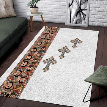 Ethiopia Angels Tilet With Cross Area Rug LT15