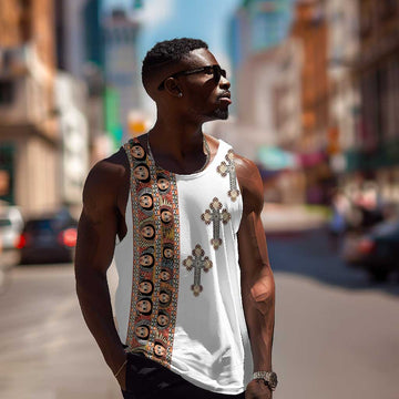 Ethiopia Angels Tilet With Cross Men Tank Top LT15