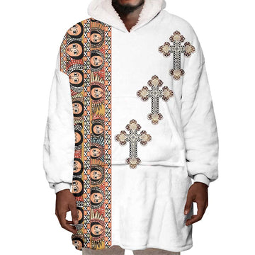Ethiopia Angels Tilet With Cross Wearable Blanket Hoodie LT15