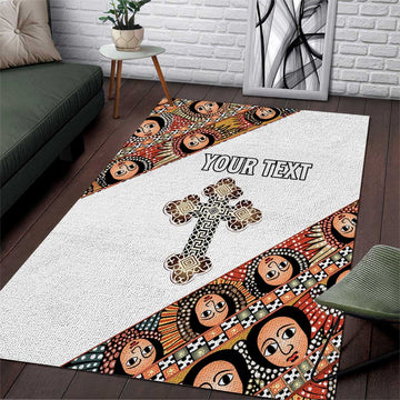 Personalized Ethiopia Area Rug Ethiopian Orthodox Church Angel LT15