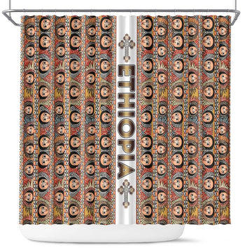 Ethiopian Tewahedo Angel Orthodox Shower Curtain LT15