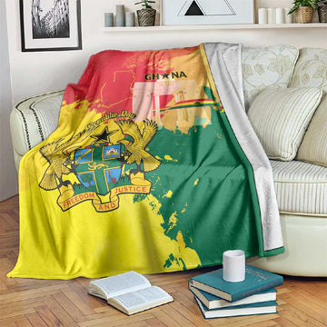 Ghana Republic Day Blanket Black Star Square - Grunge Style LT15