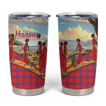 Maasai Adumu Dance Tumbler Cup Shuka Pattern - Kenya Safari LT15