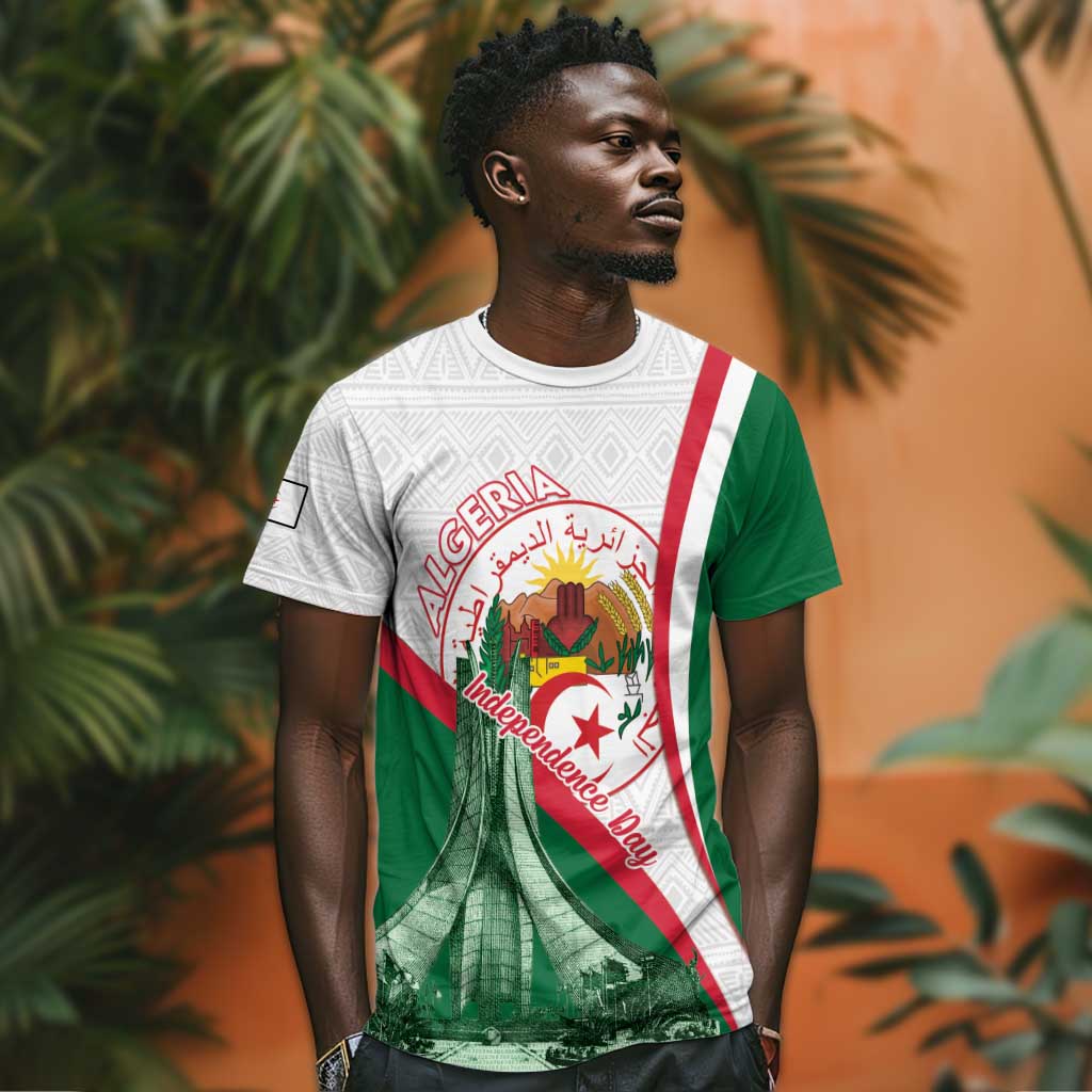 Algeria Independence Day T shirt Coat Of Arms With Maqam Echahid LT15