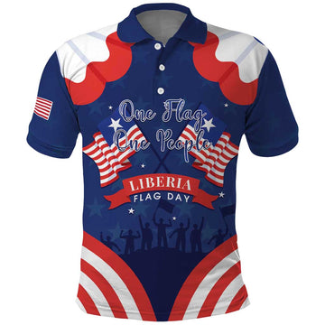 Personalized Happy Liberia Flag Day Polo Shirt One Flag One People LT15