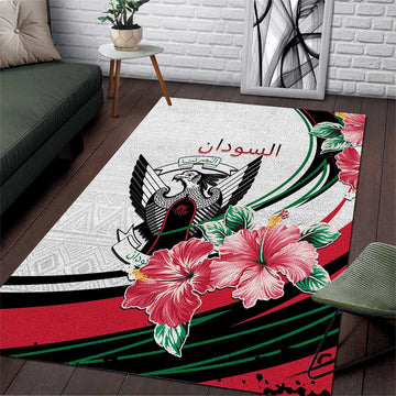 Sudan Area Rug Sudanese Secretary Bird With Hibiscus LT15
