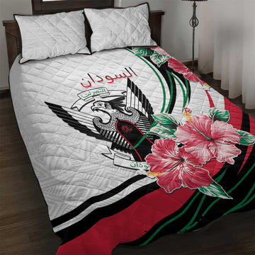 Sudan Quilt Bed Set Sudanese Secretary Bird With Hibiscus LT15